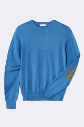 סוודר צווארון עגול שילוב פאצ'ים