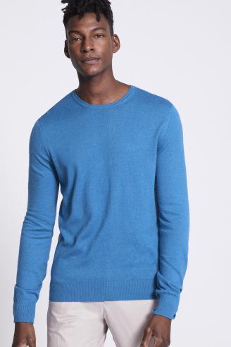 סוודר צווארון עגול שילוב פאצ'ים סוודר צווארון עגול שילוב פאצ'ים