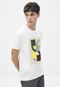 חולצת טי הדפס, צווארון עגול, 100% כותנה