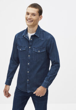 חולצת ג'ינס שרוול ארוך 100% כותנה