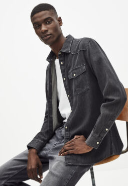 חולצת ג'ינס שרוול ארוך 100% כותנה