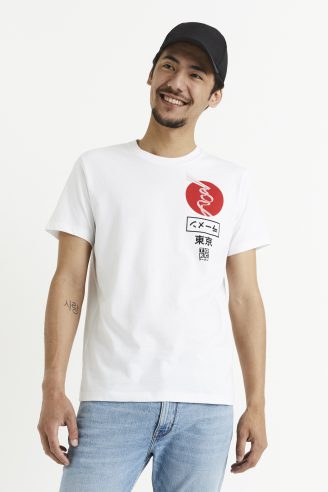 חולצת טי הדפס יפן