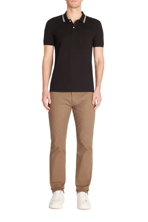 ⁦חולצת פולו slim - שחור⁩ – תמונה ⁦2⁩