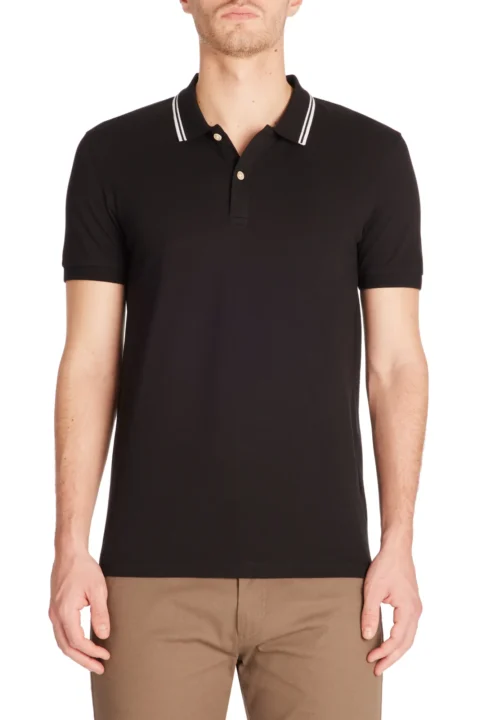 ⁦חולצת פולו slim - שחור⁩ – תמונה ⁦3⁩