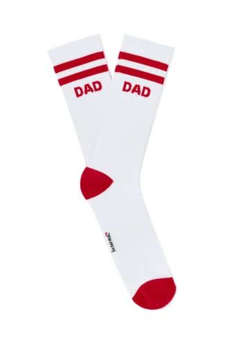 גרביים עם הדפס Dad - לבן