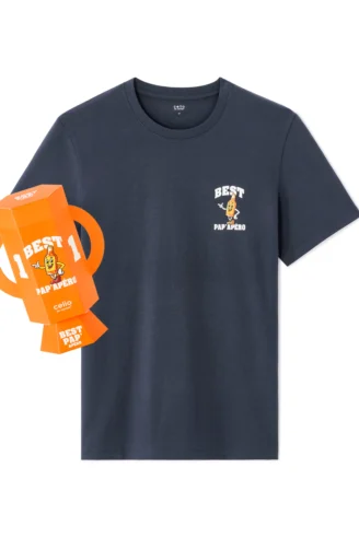 טי-שירט Best Pap'apéro עם מארז חגיגי – כחול נייבי