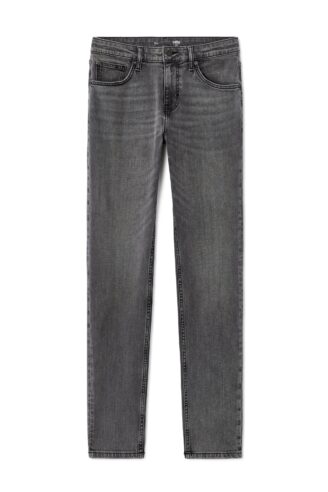 מכנסי ג’ינס, גזרה Slim, סגירת רוכסן קדמי, כותנה נמתחת, נוחות וגמישות מרבית - אפור כהה