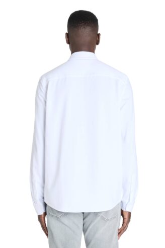 חולצה מכופתרת, שרוול ארוך, גזרה רגולר, בד פיקה נוח וגמיש - חום