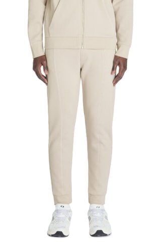 מכנסי ג’וגינג,  גזרה רגולר, בד פיקה, כיסים איטלקיים, כיס אחורי, אורך סטנדרטי - בז'