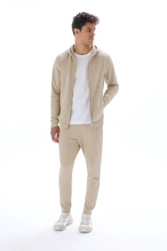 קפוצ׳ון ג'קט סטרצ' עם רוכסן-  בז'