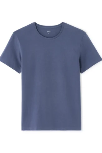 חולצת טי פימה צווארון עגול - כחול