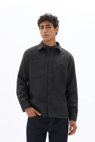 מעיל אוברשירט - אפור כהה