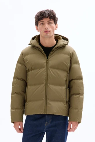 מעיל פופור עם מילוי דאון ונוצות - בז'