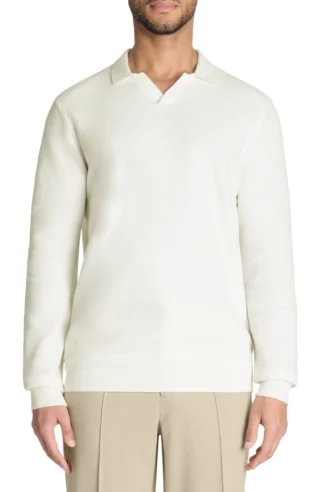 סווטשירט צווארון קובני - שמנת בהירה