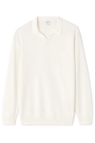 סווטשירט צווארון קובני - שמנת בהירה סווטשירט צווארון קובני - שמנת בהירה