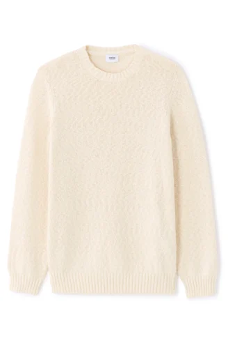 סוודר סריג עם צווארון עגול - בז' סוודר סריג עם צווארון עגול - בז'