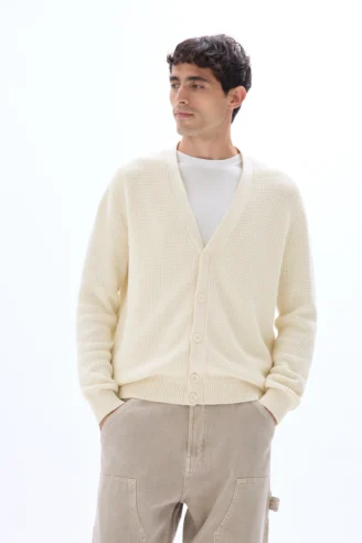 סריג קרדיגן - שמנת