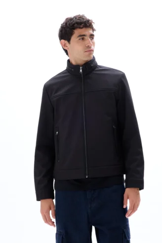 ג'קט Softshell עם צווארון עומד - שחור