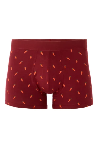 תחתוני בוקסר הדפס גזרים - אדום כהה