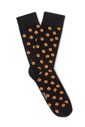 גרביים הדפס דלעת - שחור