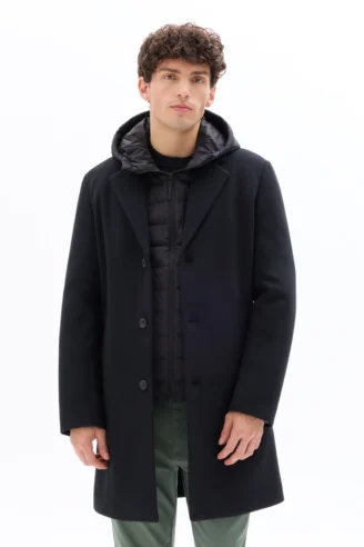 מעיל פוף מחמם - שחור