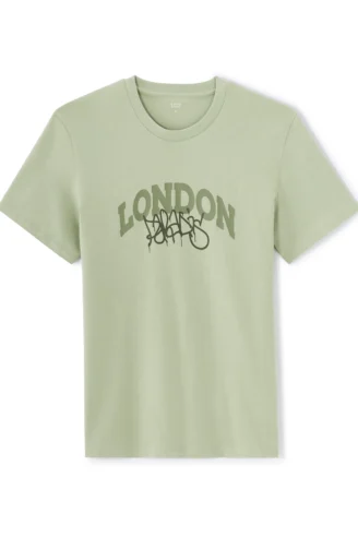 חולצה טי מודפסת "London" - ירקרק