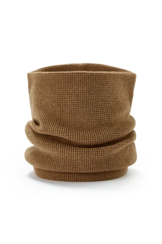 חם צוואר סריגת ואפל - קאמל