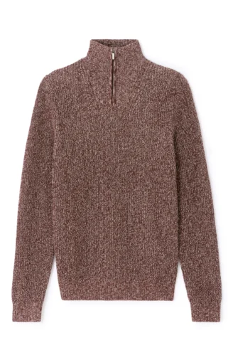 סוודר סריג עם צווארון רוכסן - שחור סוודר סריג עם צווארון רוכסן - שחור