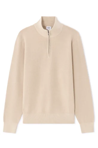 סריג בגזרת פיט רגילה עם רוכסן בצווארון, בסריגת וופל מיקרו