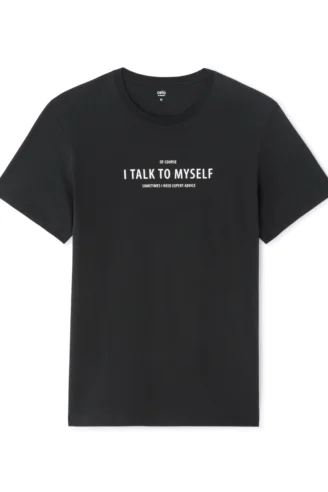 חולצת טי מודפסת 100% כותנה - שחור