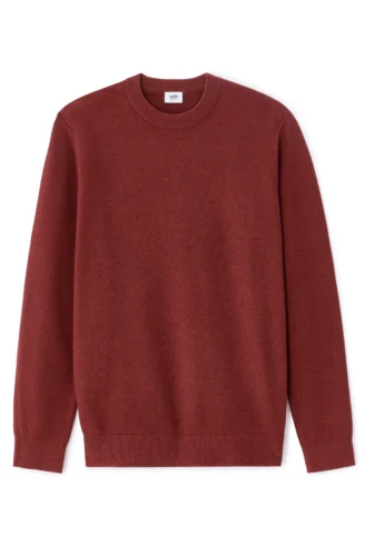 סוודר עם צווארון עגול 100% כותנה פיקה - אדום סוודר עם צווארון עגול 100% כותנה פיקה - אדום
