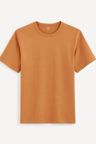 חולצת טי צווארון עגול - קאמל