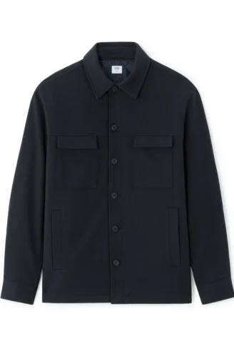 אוברשירט עם בטנה מרופדת - כחול נייבי