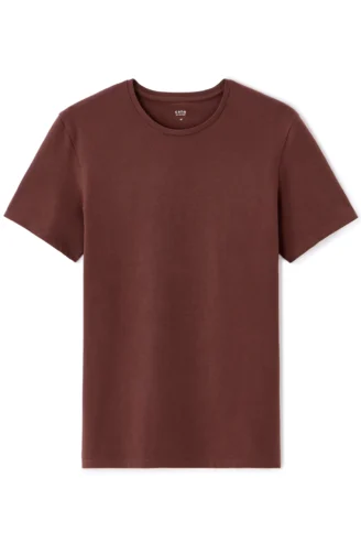 טי-שירט סלים עם צווארון עגול, כותנה סטרץ' – אפור ירוק טי-שירט סלים עם צווארון עגול, כותנה סטרץ' – אפור ירוק