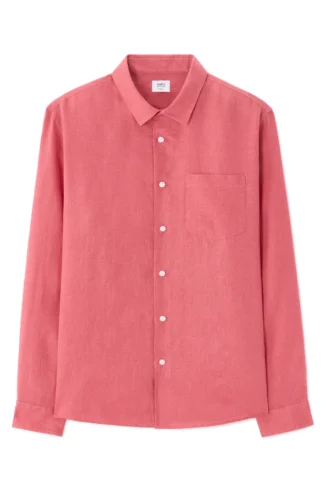 חולצה מכופתרת פשתן גזרה רגילה