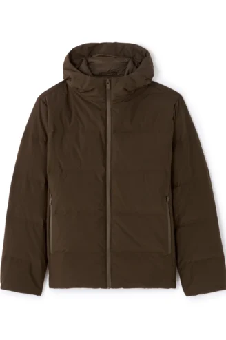 מעיל פופור עם מילוי דאון ונוצות - בז'