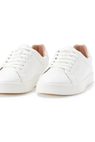 סניקרס בגזרה נמוכה - לבן