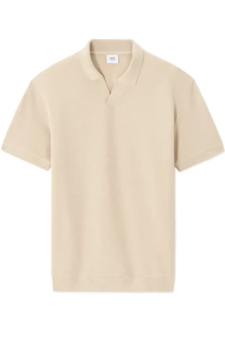 חולצת פולו בגזרה רגילה בסריגת וופל