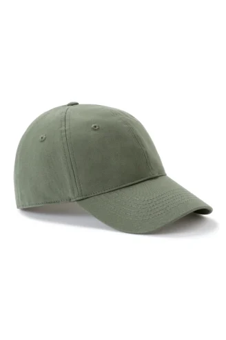 כובע מצחייה חלק 100% כותנה- ירוק חאקי