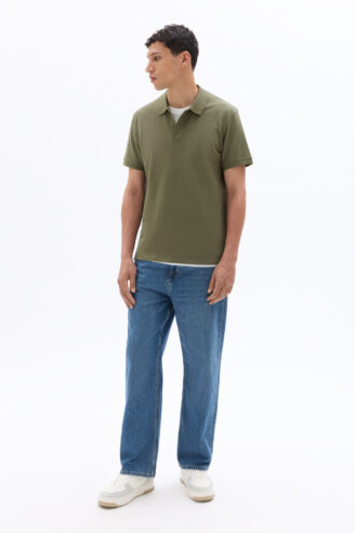 SHORT SLEEVES POLO בצבע GREEN DUSTY OLI