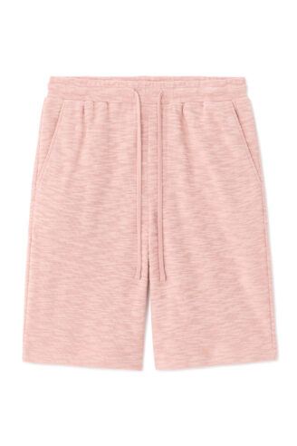 מכנסי ברמודה מבד פרנץ' בגזרה רגילה - ורוד