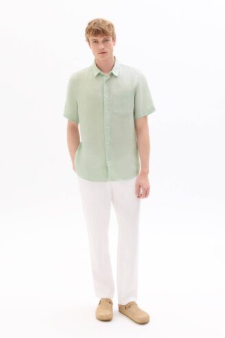 SHORT SLEEVES SHIRT בצבע GREEN LIGHT