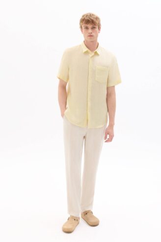 SHORT SLEEVES SHIRT בצבע YELLOW LIGHT