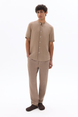 SHORT SLEEVES SHIRT בצבע BROWN LIGHT