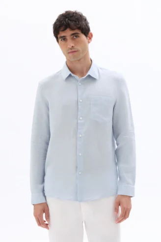 חולצה מכופתרת פשתן גזרה רגילה