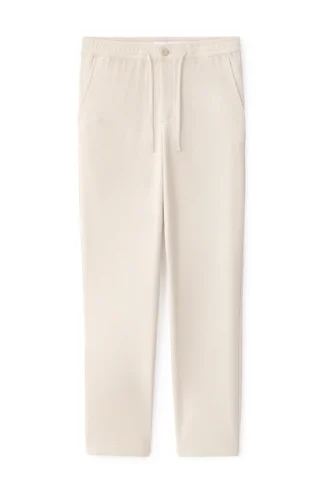 מכנסיים בגזרת Slim מבד Twill – בז'