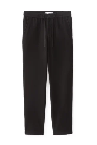 מכנסיים בגזרת Slim מבד Twill – שחור